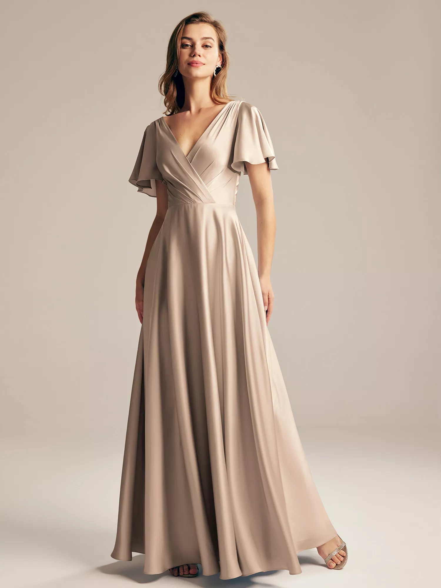 AW Furst Taupe  Bridesmaid Dresses